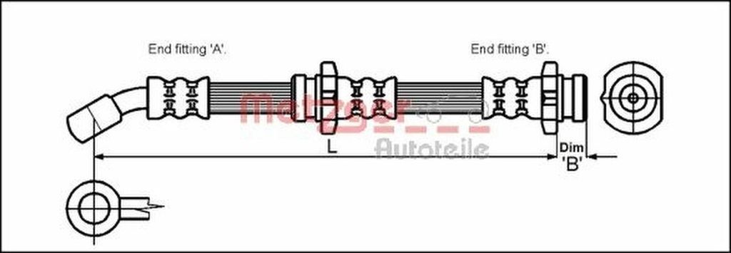 METZGER 4111973 Bremsschlauch für NISSAN MICRA II (K11)
