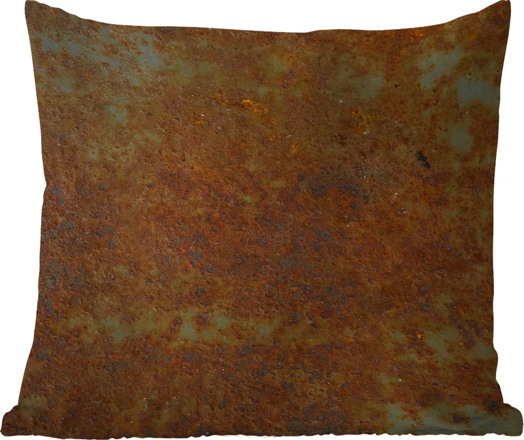 MuchoWow Outdoor Kissen - Teller - Türkis - Rost - 50x50 cm - Wetterfest - Lounge Kissen - Komfortabel - Kissen mit Bild