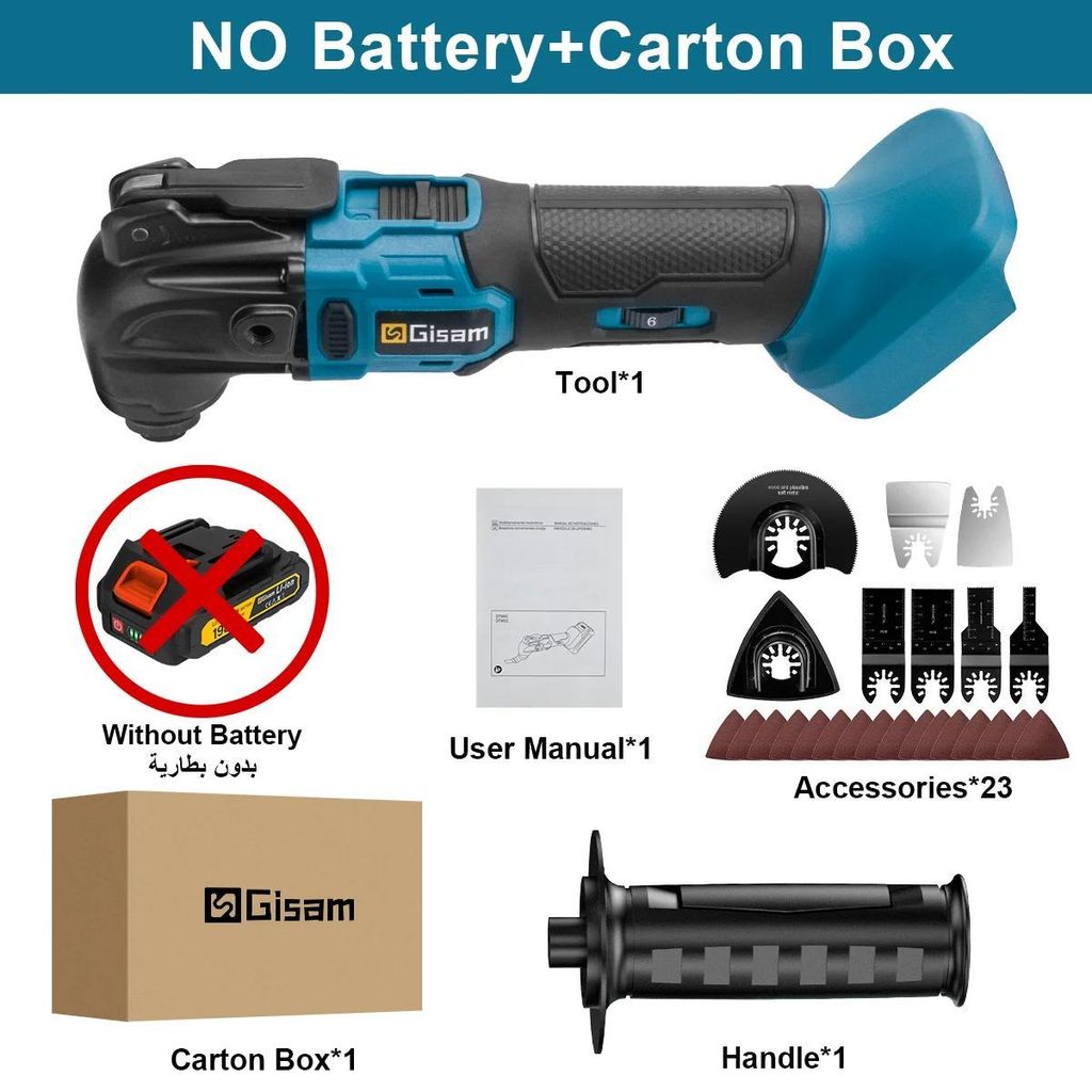 Oszillierendes Multitool - Akku‐Multifunktionswerkzeug - 20000 OPM - Schnellwechsel - Vibrationsdämpfung - 18V Akkusystem - Ohne Akku & Ladeger...