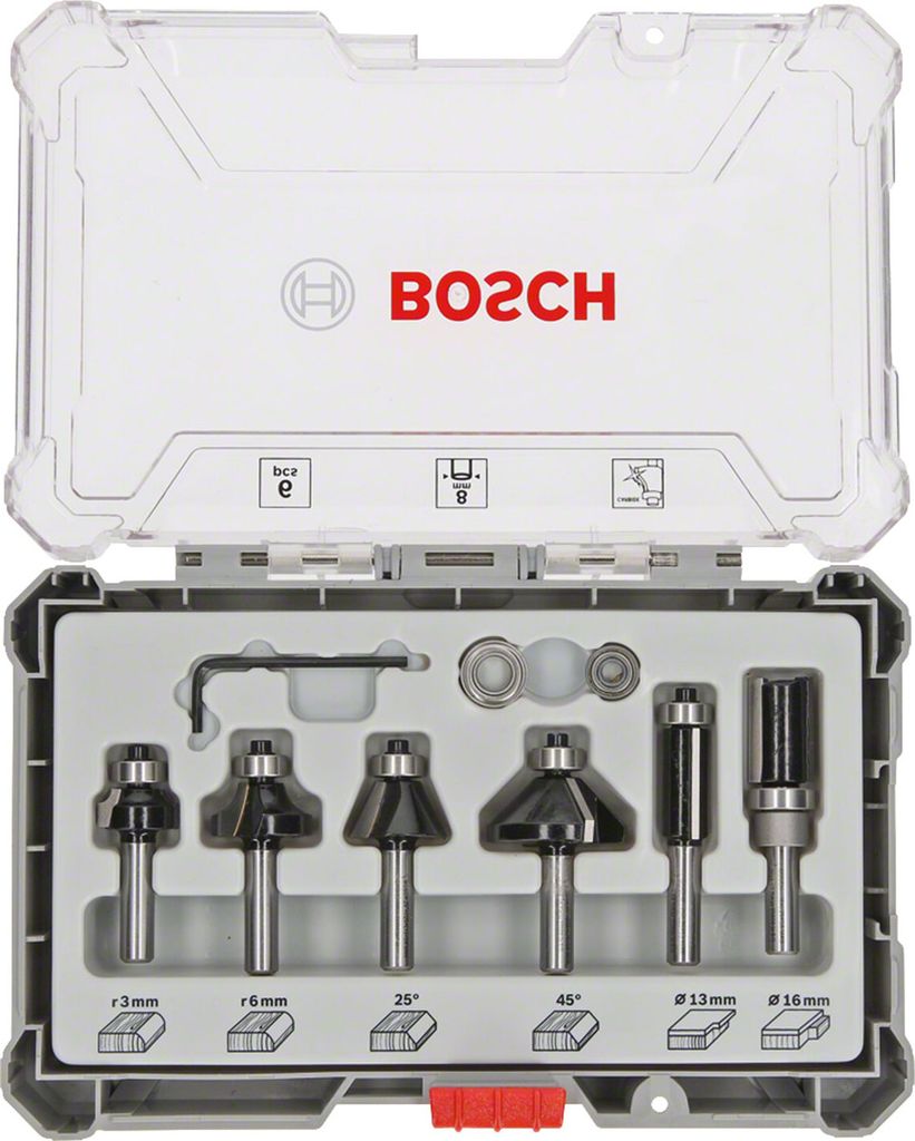 Bosch 2607017469 Bosch Fräser-Set Trim&Edging 6tlg. Immagine del prodotto 