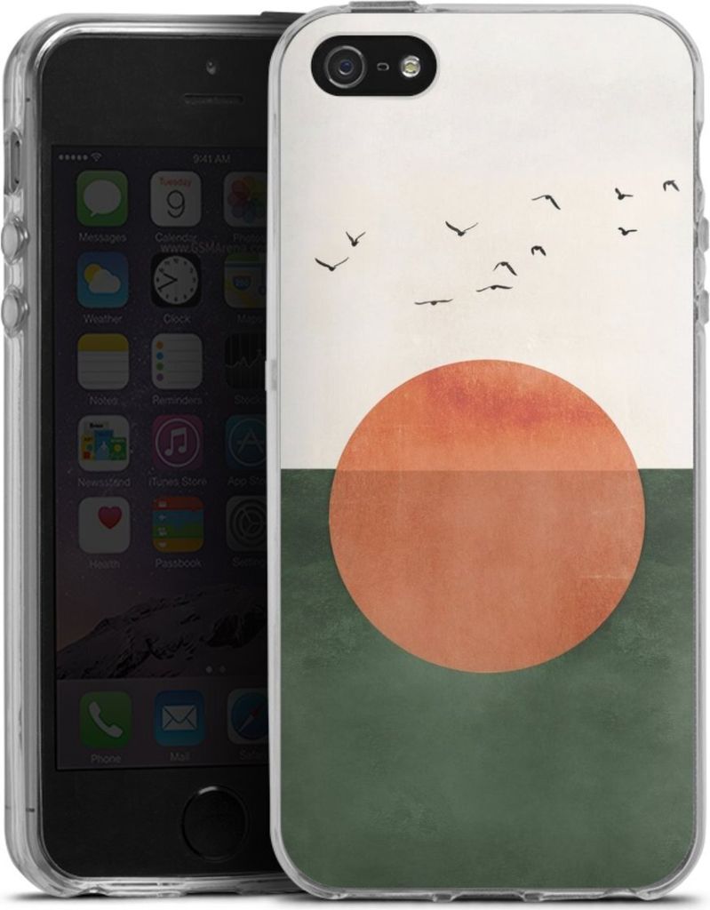 DeinDesign Handyhülle für Apple iPhone 5s Silikon Hülle Case Smartphone Schutzhülle Sonnenschein Sonnenuntergang Vogel