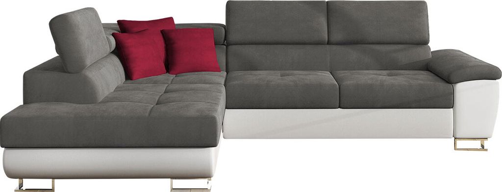 MIRJAN24 Ecksofa Cotere, L-Form Eckcouch mit Schlaffunktion und Bettkasten (Soft 017 + Uttario Velvet 2971 + Kronos 02, Seite: Links)