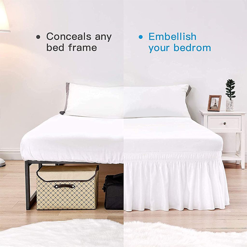 Betthusse, Reine Farbe Easy Fit Bett Rock Hotel Gummiband