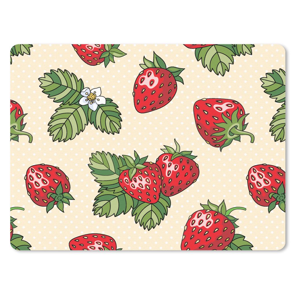 MuchoWow Mauspad Mousepad Erdbeeren - Obst - Muster 40x30 cm - Mousepads - Maus Mat - Pad - Mausunterlage - Anti Rutsch