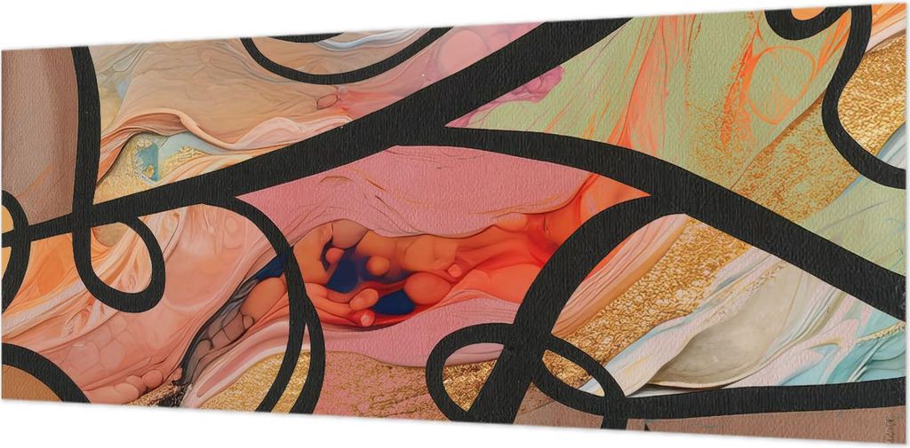 Wandtapete - Dekorative Tapete für Wohnzimmer- Tapetenfolie für Wanddekoration - 208x146 cm - Farbenfrohe Bewegung