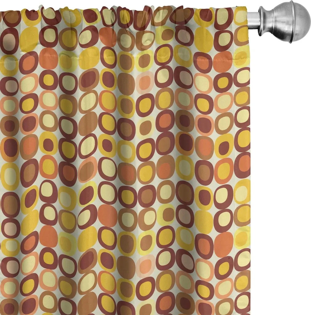 Tende ABAKUHAUS Retrò 2pz: Giallo Marrone Rosso Corallo 75x175