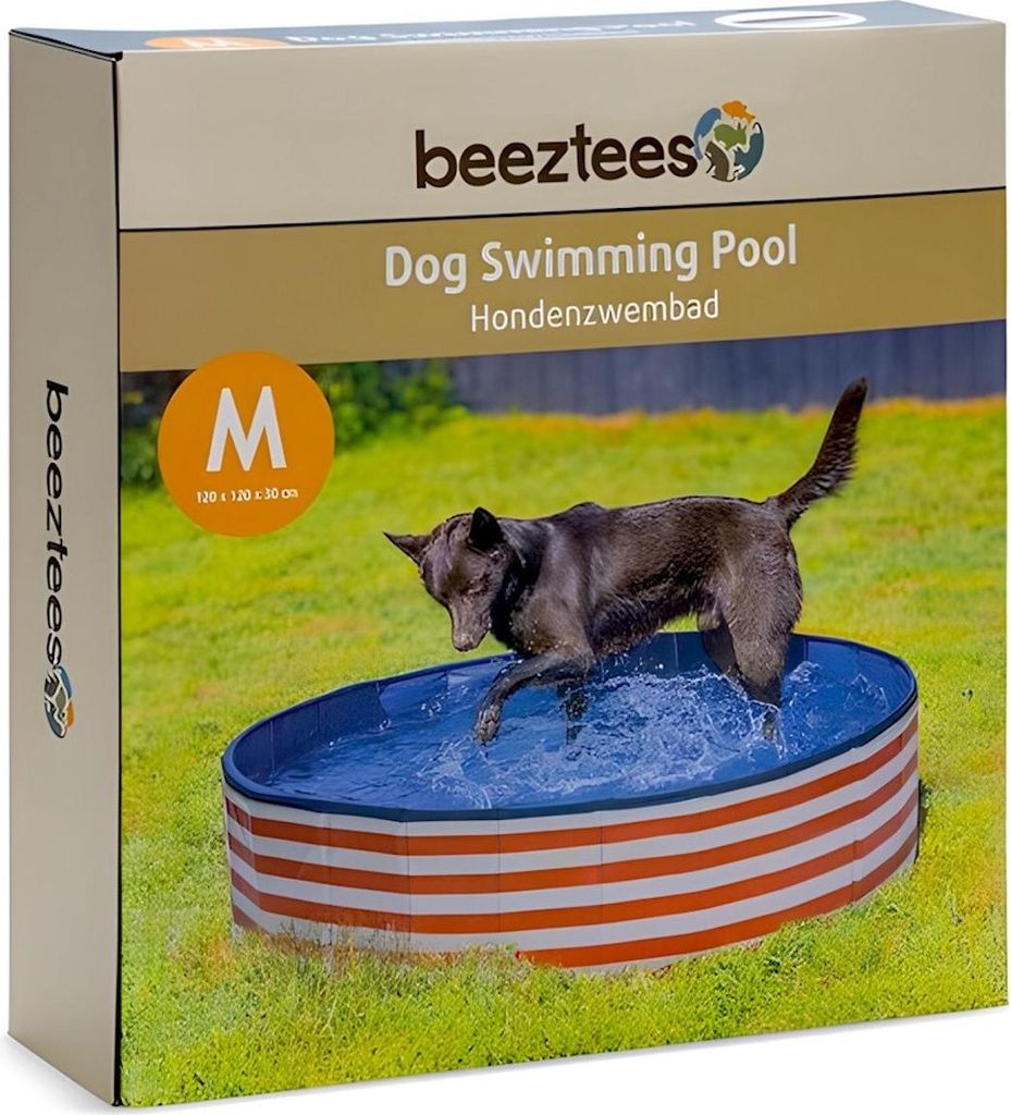 Beeztees Hundepool Doggy Dip rot/weiß, Maße: 120 x 120 x 30 cm