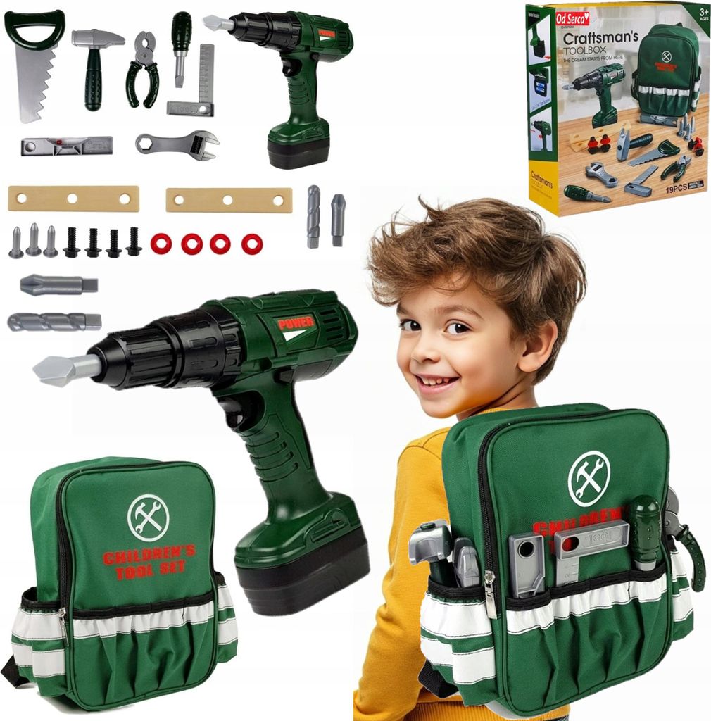 DIY Rucksack Werkzeugset Bohrer Schraubendreher für Kinder XL