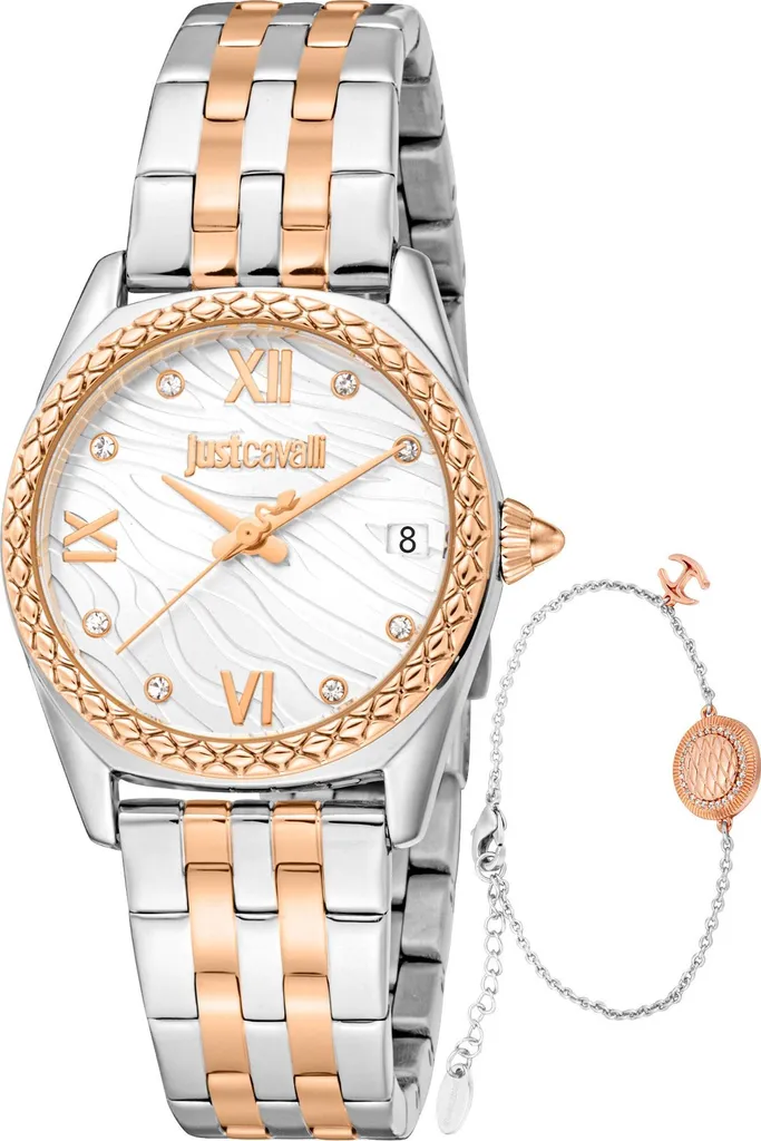Montre Femme Just Cavalli JC1L312M0105 Design Serpent Boîtier Doré 5ATM