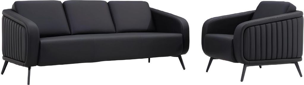 Sofa Moderne Büromöbel Polstermöbel Designer Leder Sofa 3-Sitzer Sessel