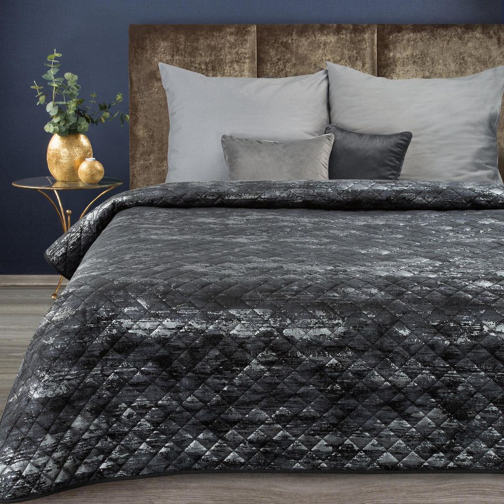 Tagesdecke BLINK 3 dunkel 220x240 cm schwarz silber