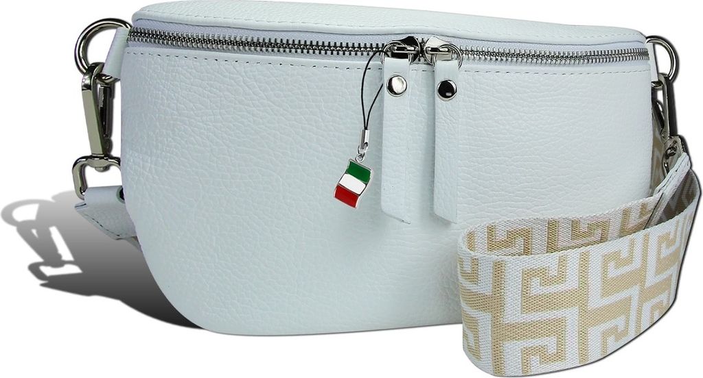 Gürteltasche weiß mehrfarbig Florence Tasche Tragegurt passend Leder D2OTF807W