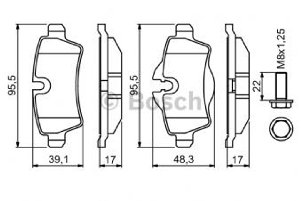 Bosch Bremsbelagsatz, Scheibenbremse 0 986 494 242