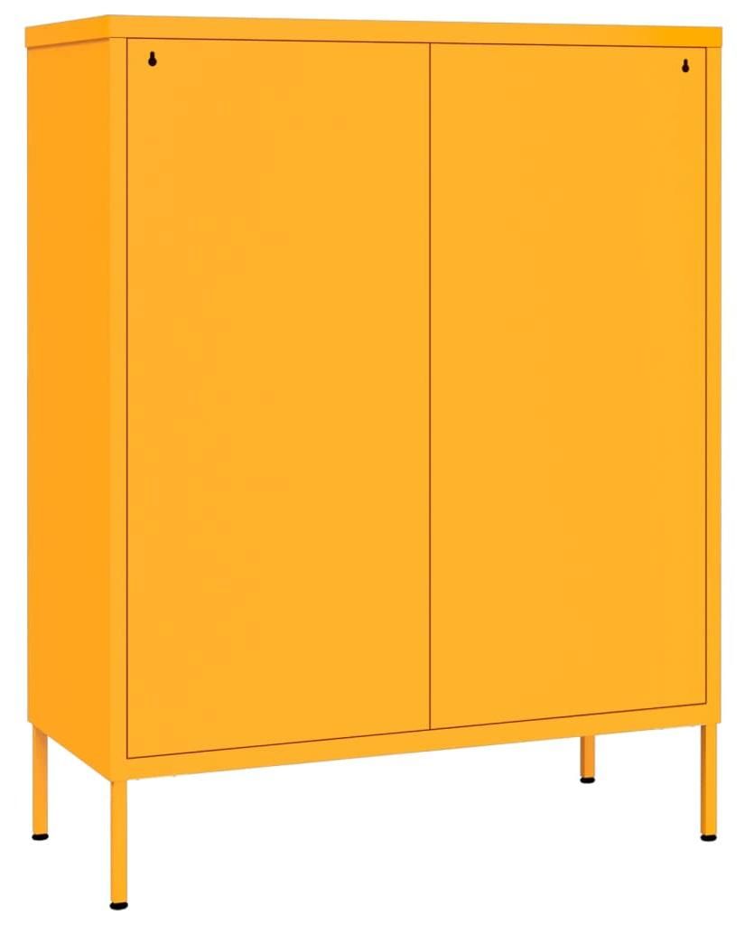 vidaXL Schubladenschrank Senfgelb 80x35x101,5 cm Stahl Produktbild 
