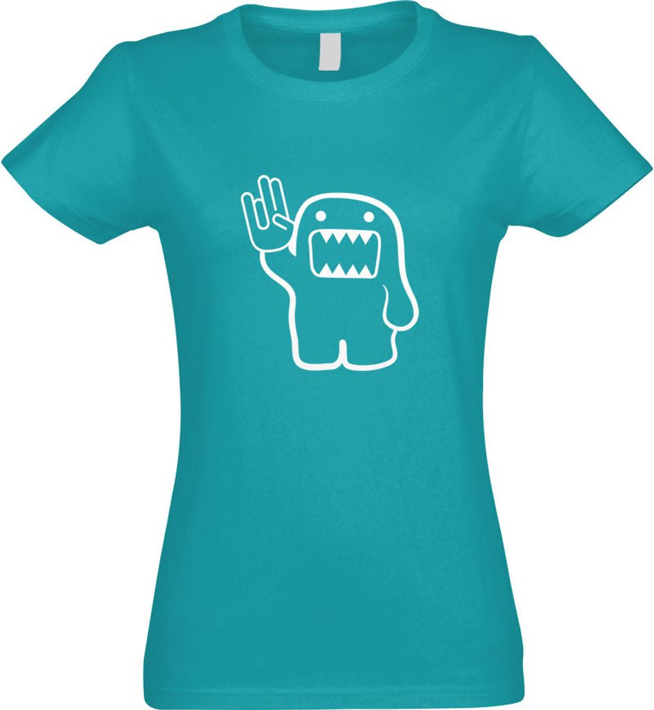 Kiwistar - T-Shirt tailliert - Damen - türkis - Domo Shocker - mit Motiv Bedruckt - Funshirt Design - Sport - Freizeit - Damen - M