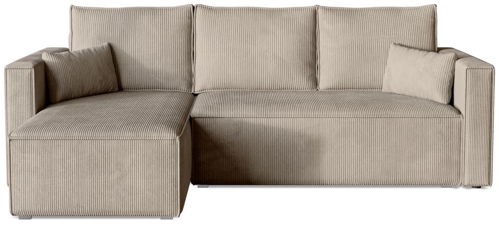 BroMARKT Ecksofa TOP Schlaffunktion Bettkasten L-Form Beige Produktbild 