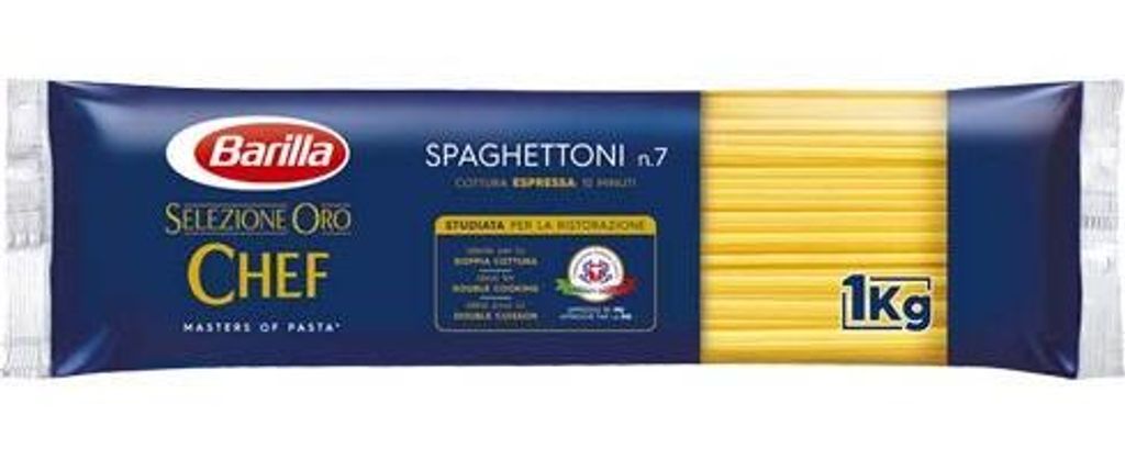 Barilla Pasta Selezione Oro Chef Spaghettoni n° 7 Italienische lange Pasta Längliche Pasta 1Kg Packung