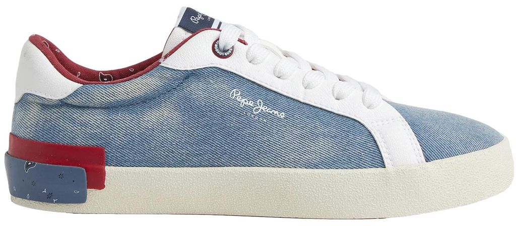 Pepe Jeans Kenton Denim Damen Canvas-Sneaker Hellblau (Factory Blue), PLS31442-560
