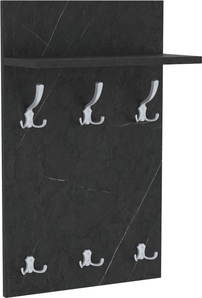 AKKE Stein Black Fosil Garderobenpaneel MIDI - ALU haken BxH: 50x80 cm