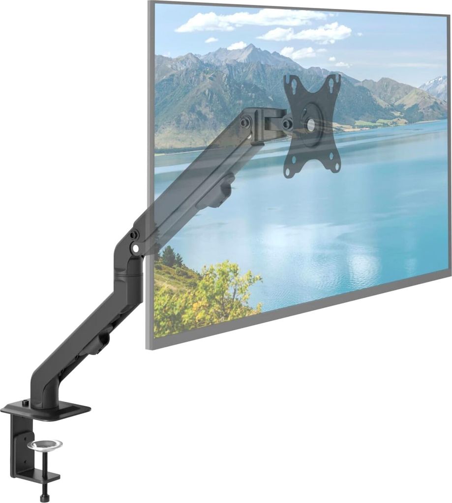 ACROPAQ - Monitor Arm - Für 17 - 27 Zoll Flach & Curved Monitore, Federhalterung, 360° drehbar, Schnelle Montage - Monitor Halterung, Bildschirmh...