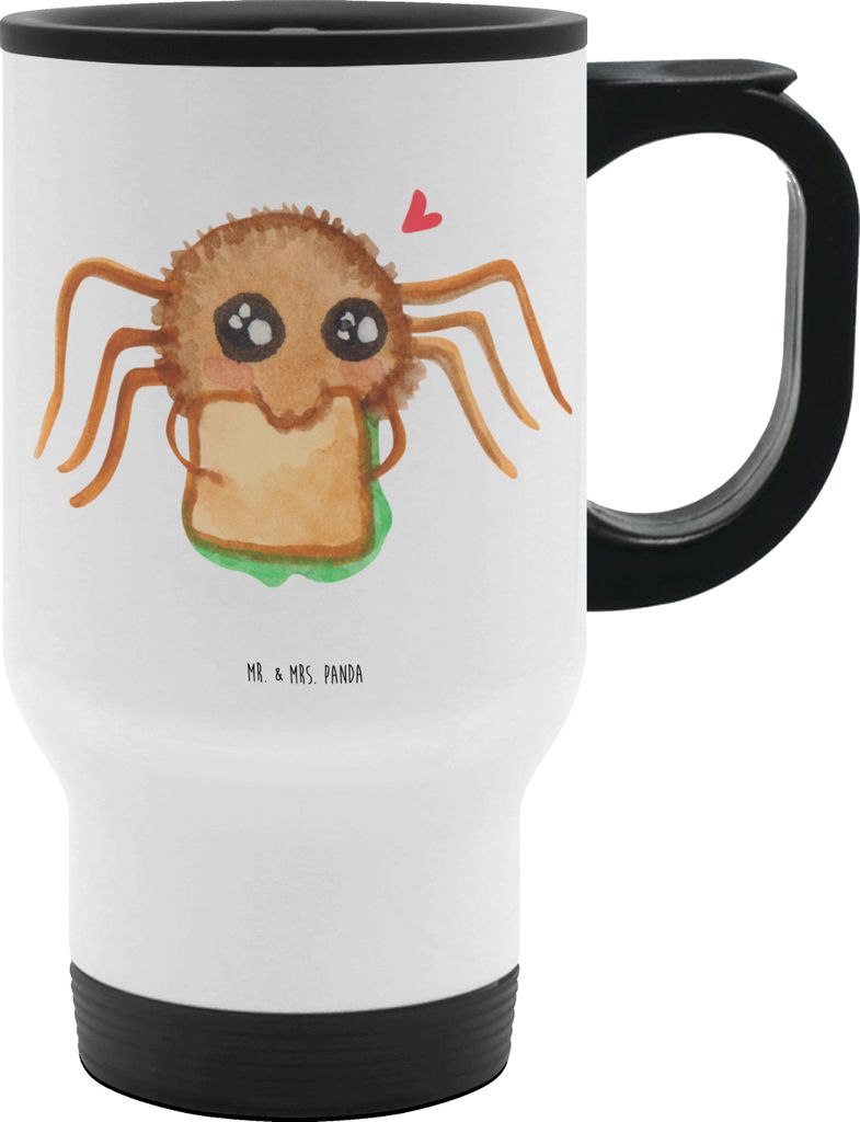Mr. & Mrs. Panda Thermobecher Spinne Agathe Sandwich - Weiß - Geschenk, To Go Becher, thermosbecher, Lebensfreude, Alles Wird gut, Kaffeebecher, H...