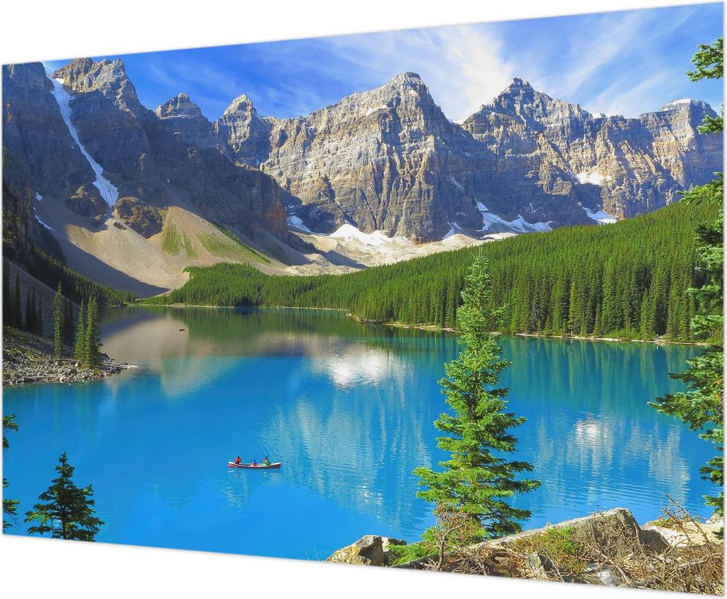 Wandtapete - Dekorative Tapete für Wohnzimmer - Tapetenfolie für Wanddekoration - 208x146 cm - Bergsee