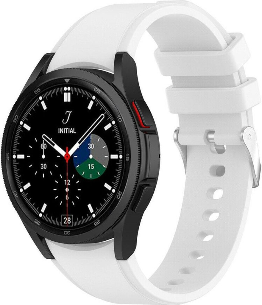 Strap-it Samsung Galaxy Watch 4 Classic 46mm Armband Silikon (Weiß)