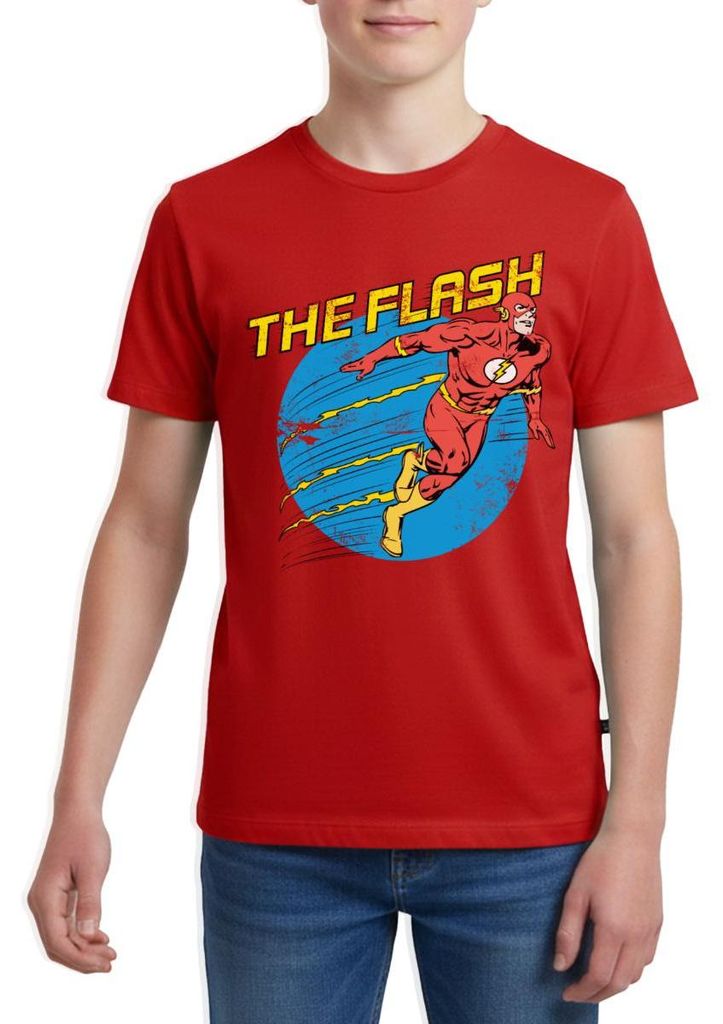 Spreadshirt DC Comics Justice League The Flash Teenager Premium T-Shirt, 158/164 (12 Jahre), Rot