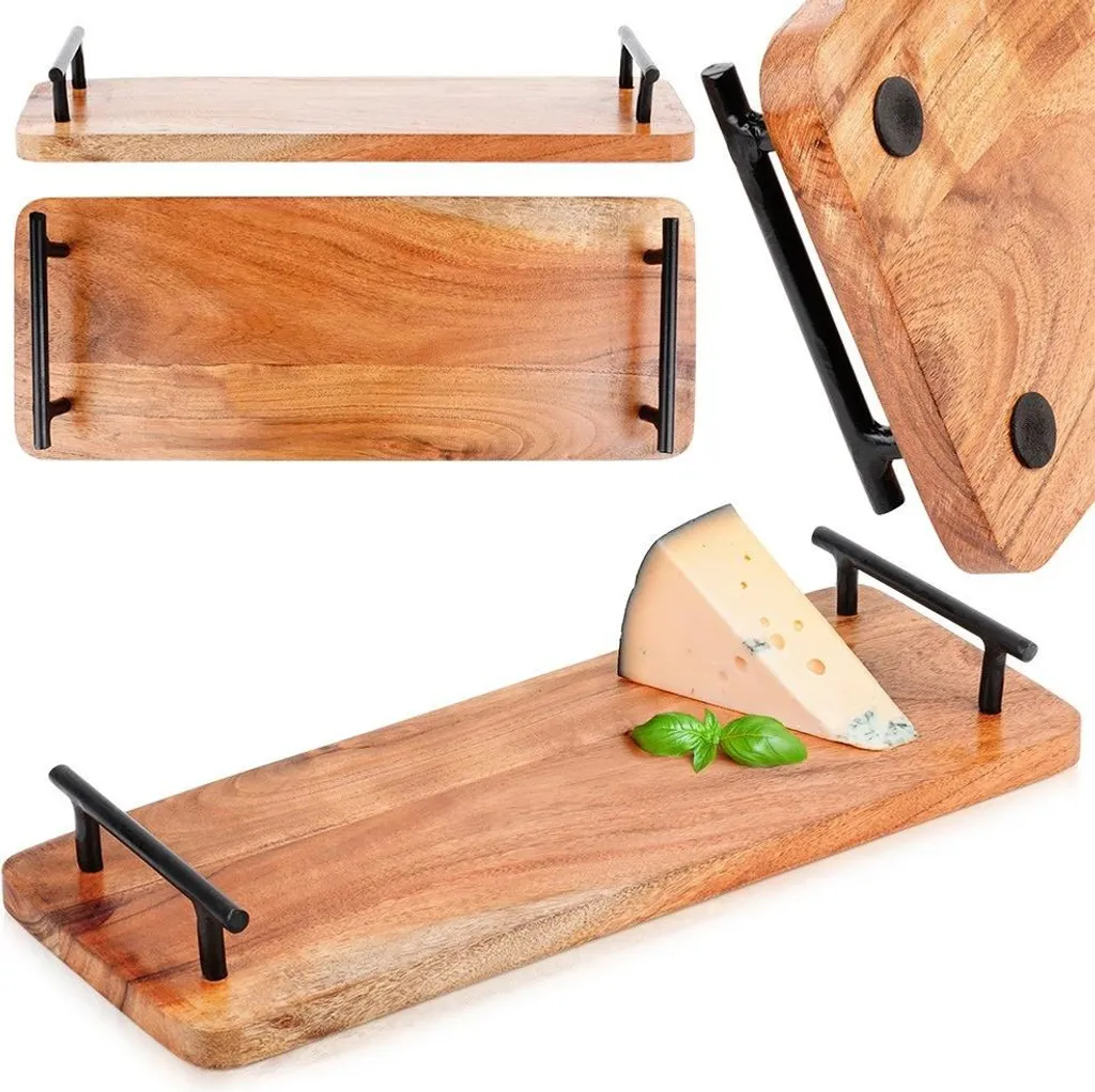 Vassoio da portata 40 cm con manici in metallo - Design Tavola Elegante