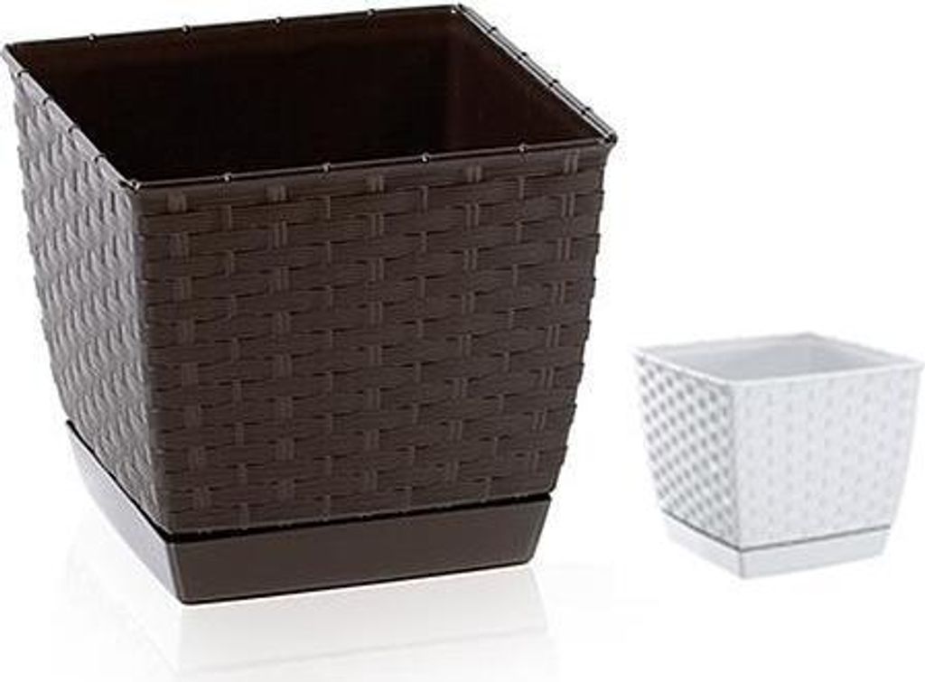 blumentopf RATOLLA SQUARE 25x25x22cm HN dunkel (440U) mit Schale