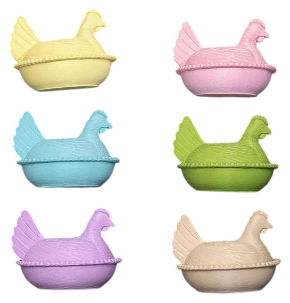6 Stück 3D-gedruckte Hühner-Kühlschrankmagnete, brütendes Huhn auf dem Nest, Kühlschrankmagnet, Landhausküche, Schrank, Spind, Whiteboard-Dek...