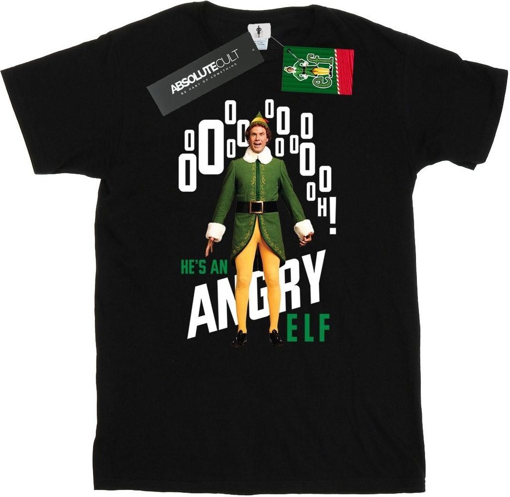 Elf - "Angry Elf" T-Shirt für Herren BI23642 (M) (Schwarz)