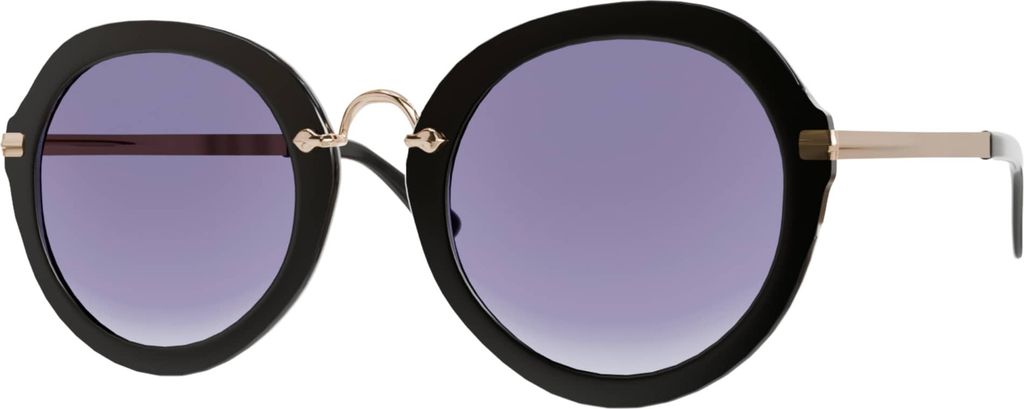 Gil Damen Sonnenbrille Runde Designer 80er Modern Urlaub Sommer Strand 30410 Schwarz Gold