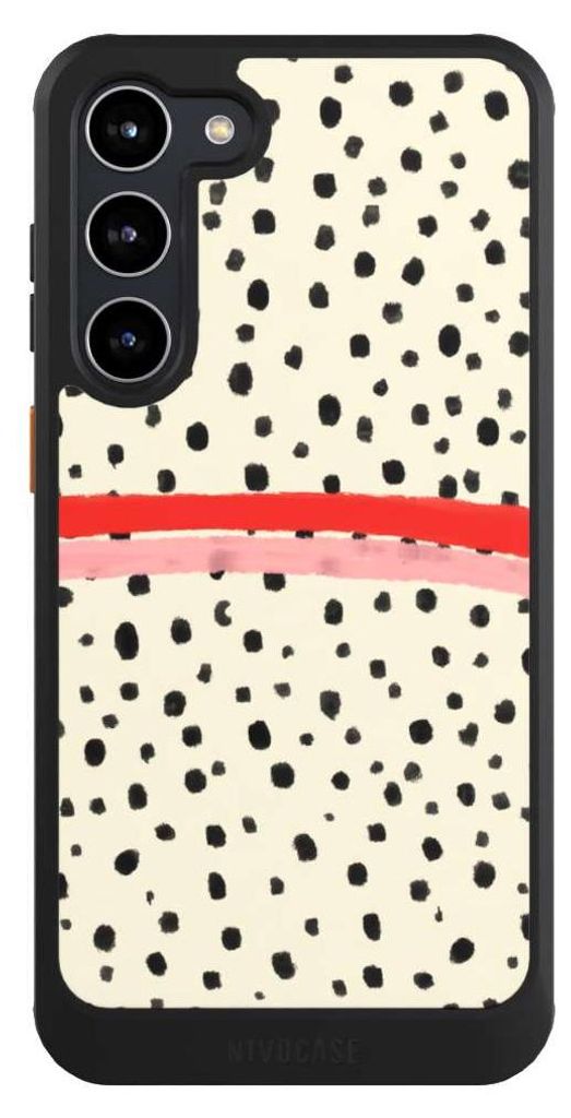 NIVOCASE Hülle für Samsung Galaxy S23+ Handyhülle NIVOcore Case Schwarz Kunst Punkte Streifen