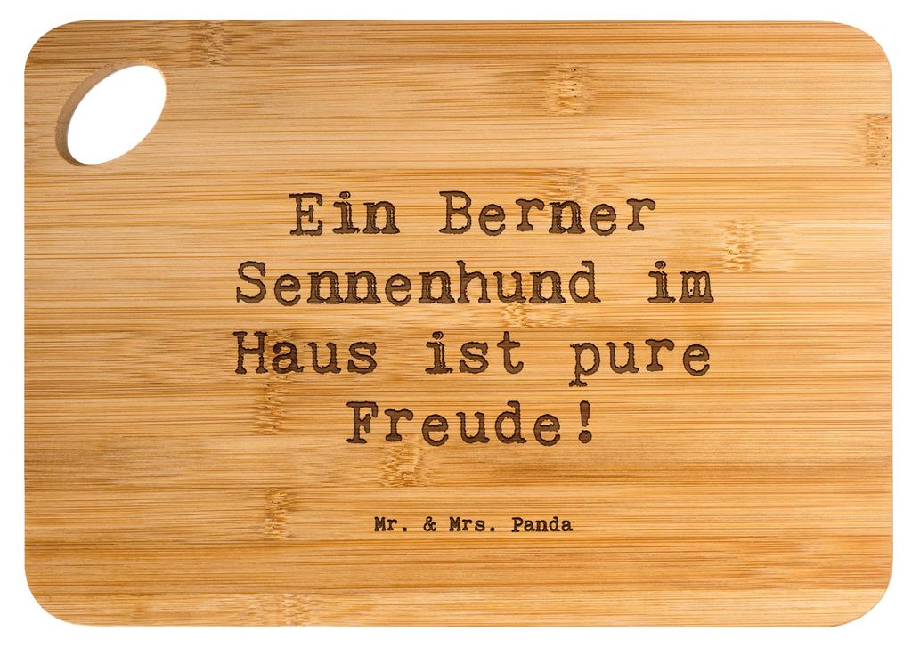 Mr. & Mrs. Panda Holzbrett Spruch Berner Sennenhund Freude - Transparent - Geschenk, Küchenbrett, Schneidebrett, Bärenhund, Brett, Hunderassen Ch...
