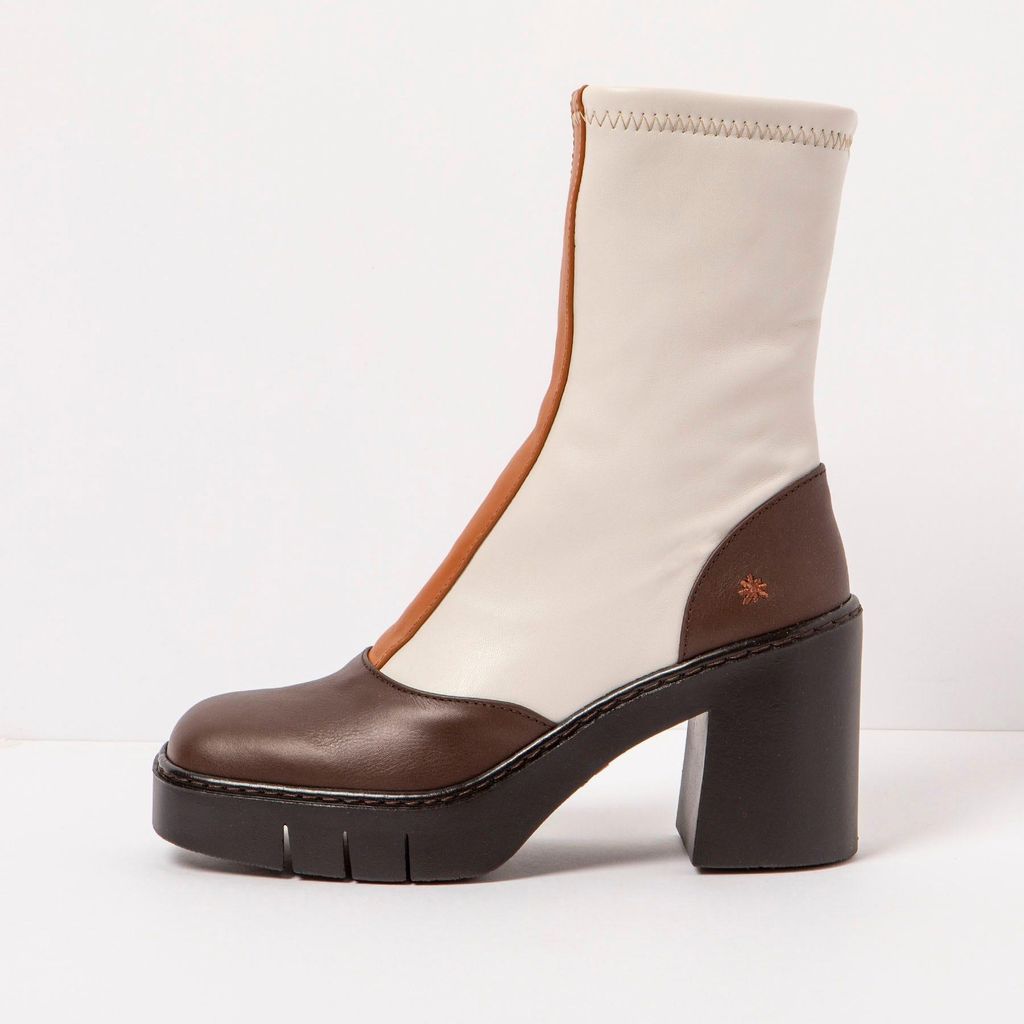 Art Schnürstiefel mit hohem Absatz Damen 1973 NAPPA BROWN-CREAM/BERNA Bunt