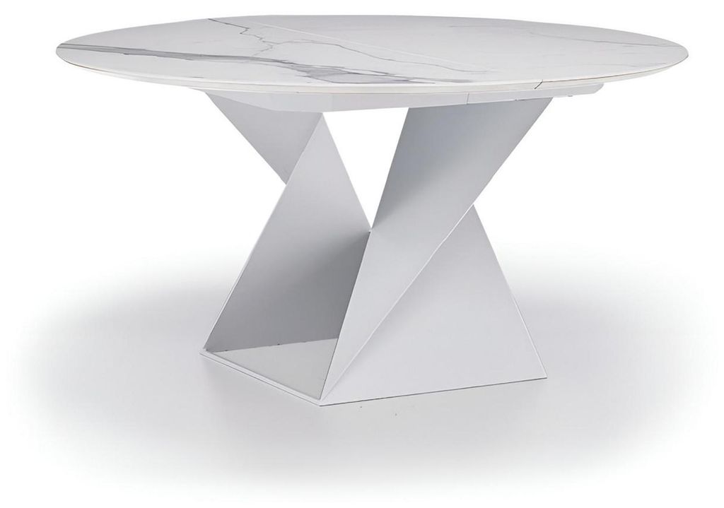 Moderner Weißer Esstisch Rundtisch Esszimmer Luxus Marmortisch