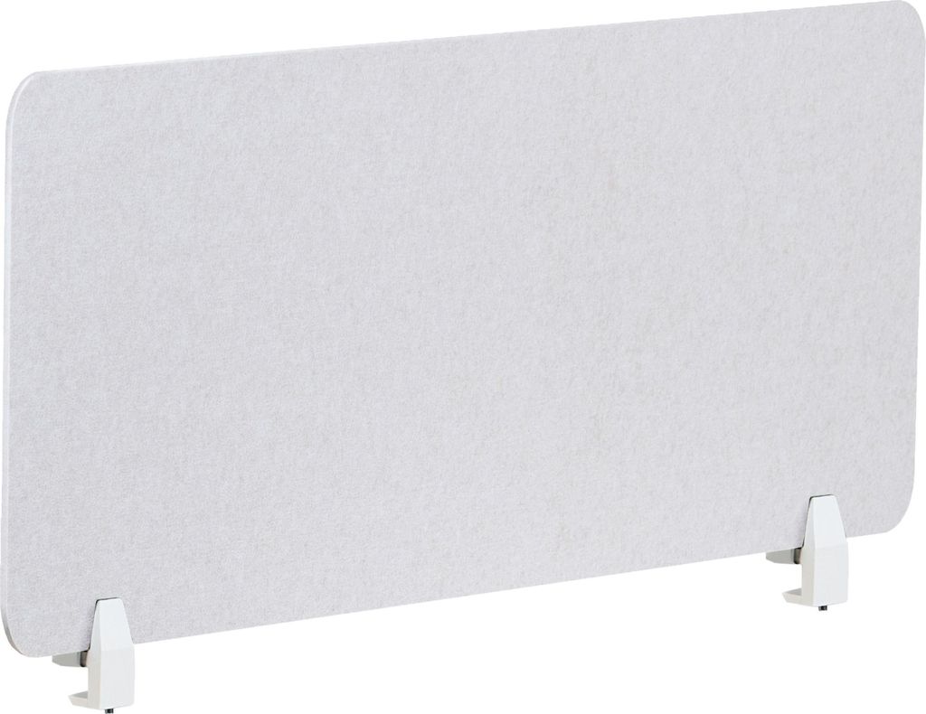 BELIANI Schreibtisch Trennwand Cremeweiß Stoff PET Kunststoff 120 x 50 cm zum Aufstellen Klemmen Schallschutz Sichtschutz Pinnwand Büro Home Office