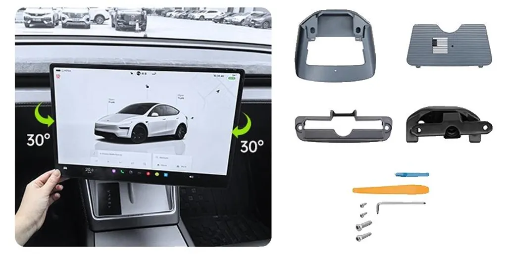 Support rotatif 360 degrés en acier avec inclinaison 2 directions Noir