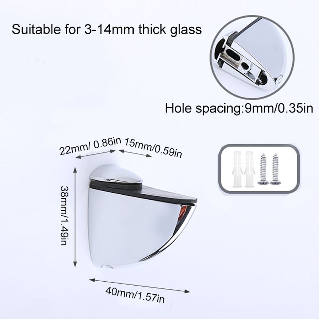 Regal Halterung bis 10mm Glasboden Träger Glashalter Regalbodenträger Glasklemme 