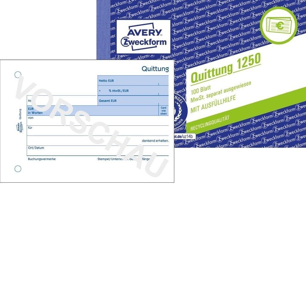 Avery 1250, Biela, Lepenka, A6, 148 x 105 mm, 100 strany, 1 Obrázok produktu 