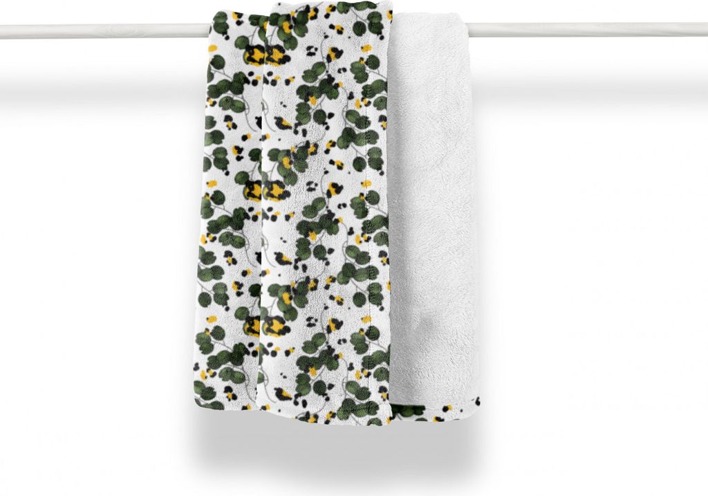 ABAKUHAUS Abstrakt Weich Flanell Fleece Decke, Pflanzen und handgemachte Spots, Gemütlicher Plüsch für den Innen- und Außenbereich, 125 x 175 c...