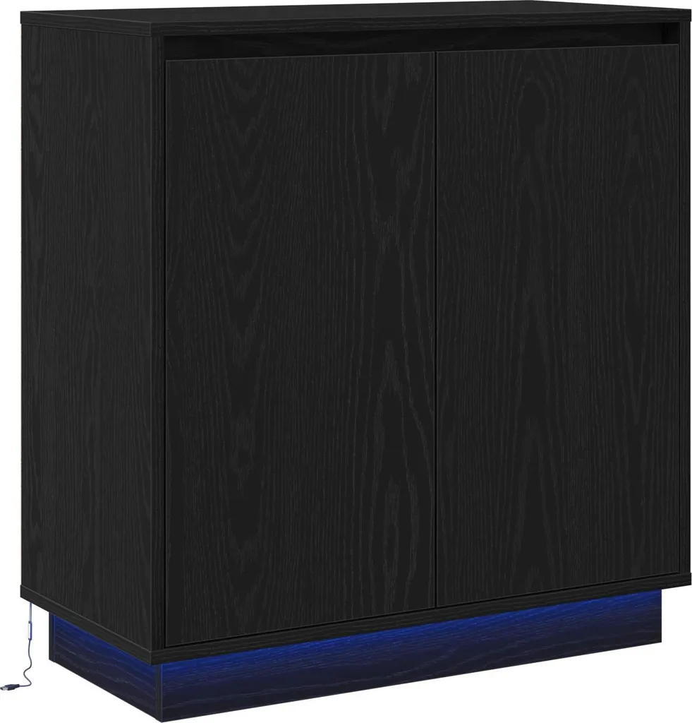 Credenza vidaXL Rovere Nero 71x34,5x75 cm - Madia Moderna da Soggiorno