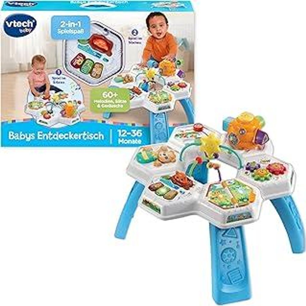 Vtech Baby - Babys Entdeckertisch – Interaktiver Kindertisch mit zahlreichen Aktivitäten und Lerninhalten – Zum Spielen im Sitzen und im Stehe...