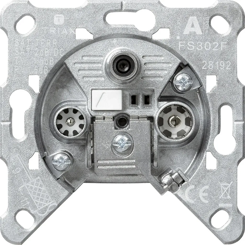 Prise d'antenne murale Gira FS 302 F, insert pour installation TV maison