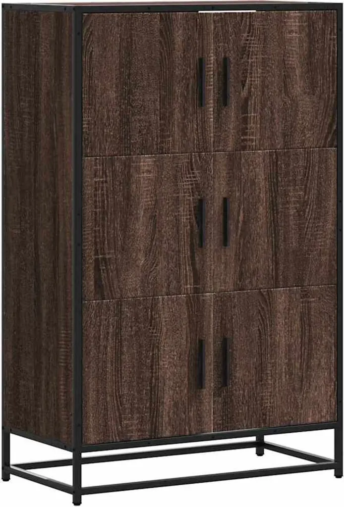 Credenza effetto quercia marrone 68x35x106,5 cm Materiale a base di legno Metallo