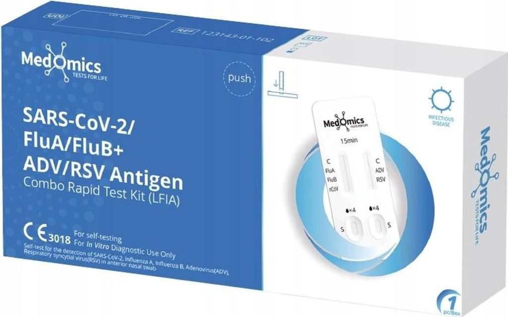 Testcombinatie 5-in-1 voor  /Influenza A/Influenza B + Productafbeelding 