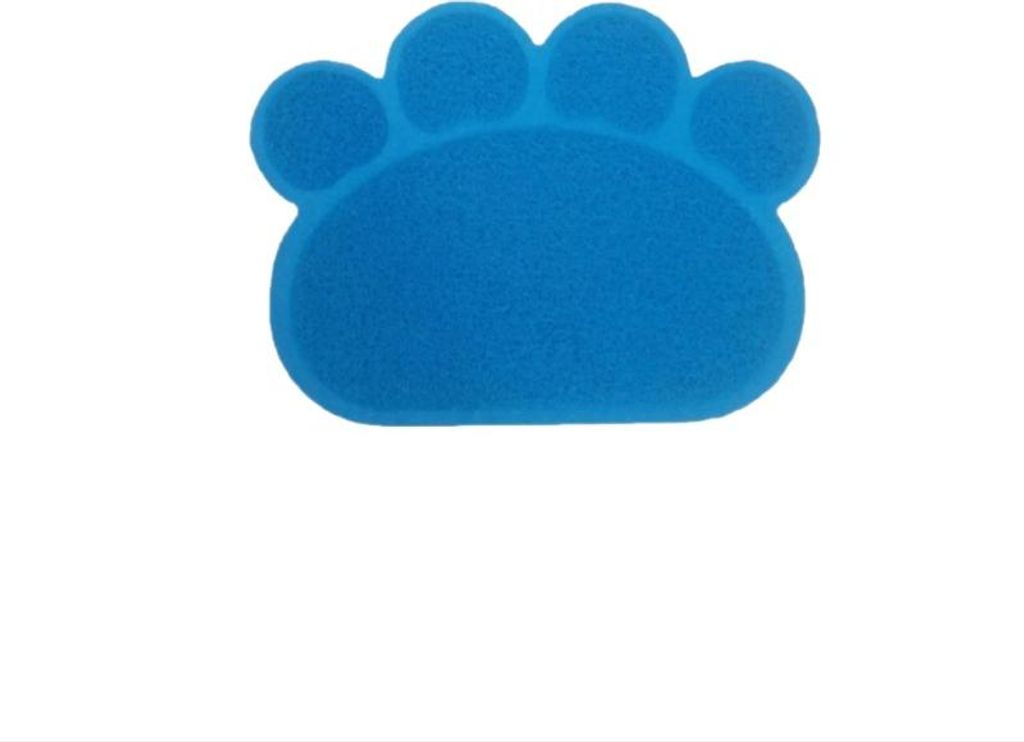 INF Katzenstreumatte mit Pfotenabdruck - Rutschfest, Weich & Leicht zu Reinigen Blau