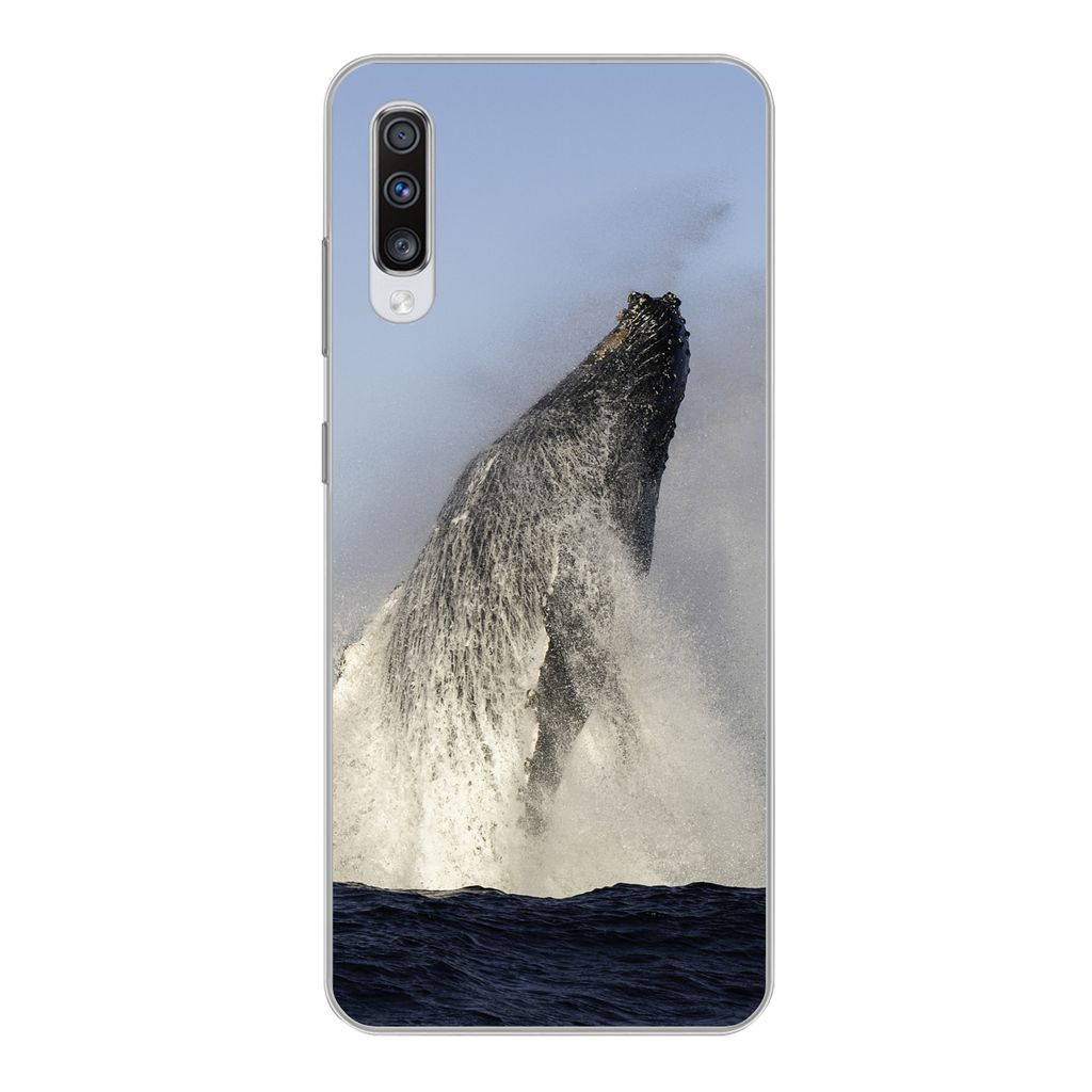 MuchoWow Handyhülle Schutzhülle Hülle für Samsung Galaxy A70 Wal - Wasser - Südafrika Silikon Softcase Handy Hülle - Schutzhaube