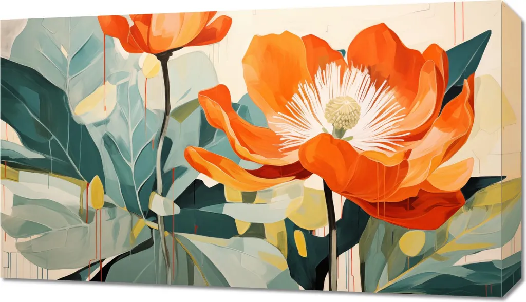 Décoration murale : peinture de paysage vivante sur toile 70 x 40 cm